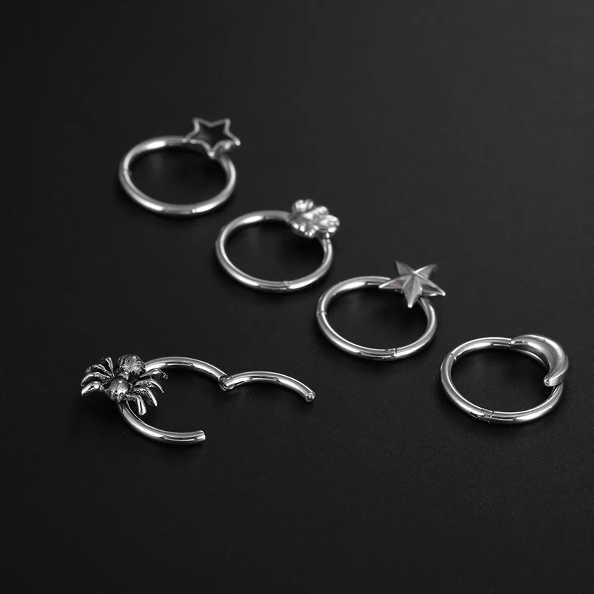 Hip-hop Star Titanium Steel Polishing Nose Ring