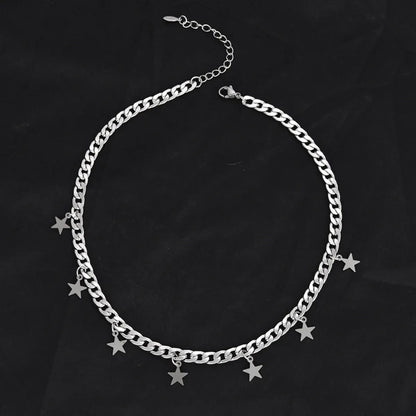 Hip-Hop Star Titanium Steel Polishing Women'S Necklace