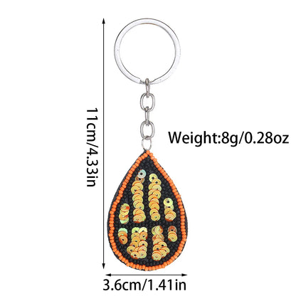 Hip-Hop Streetwear Ball 304 Stainless Steel Nonwoven Glass Beaded Unisex Bag Pendant Keychain