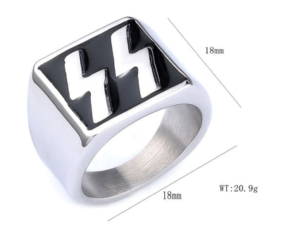 Hip-Hop Streetwear Color Block 316 Stainless Steel  Carving Men'S Rings