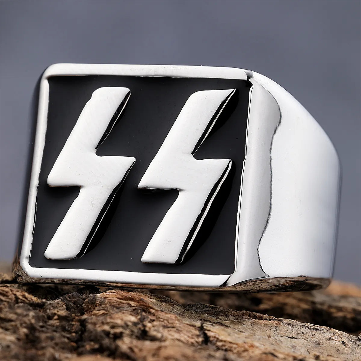 Hip-Hop Streetwear Color Block 316 Stainless Steel  Carving Men'S Rings