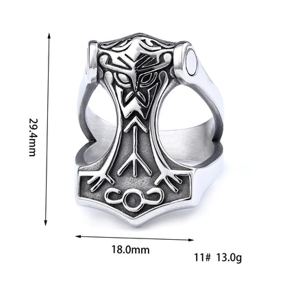 Hip-Hop Streetwear Color Block 304 Stainless Steel Carving Men'S Rings