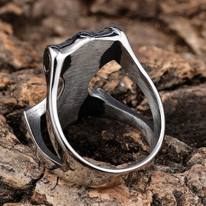 Hip-Hop Streetwear Color Block 304 Stainless Steel Carving Men'S Rings