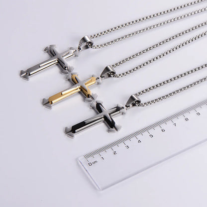 Hip-Hop Streetwear Cross 304 Stainless Steel Unisex