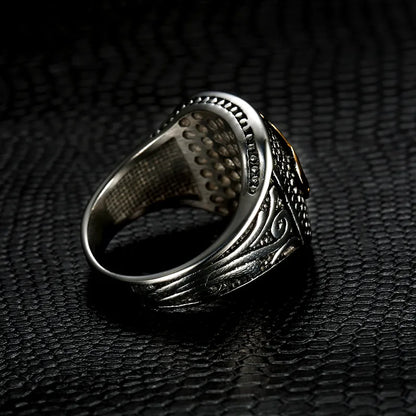 Hip-Hop Streetwear Crown 304 Stainless Steel Carving Men'S Rings