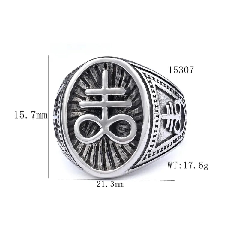 Hip-Hop Streetwear Geometric 304 Stainless Steel Carving Men'S Rings