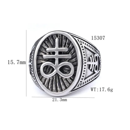 Hip-Hop Streetwear Geometric 304 Stainless Steel Carving Men'S Rings