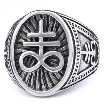 Hip-Hop Streetwear Geometric 304 Stainless Steel Carving Men'S Rings