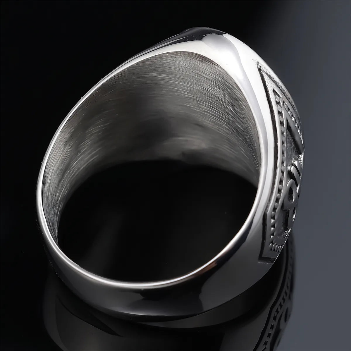 Hip-Hop Streetwear Geometric 304 Stainless Steel Carving Men'S Rings