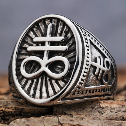 Hip-Hop Streetwear Geometric 304 Stainless Steel Carving Men'S Rings