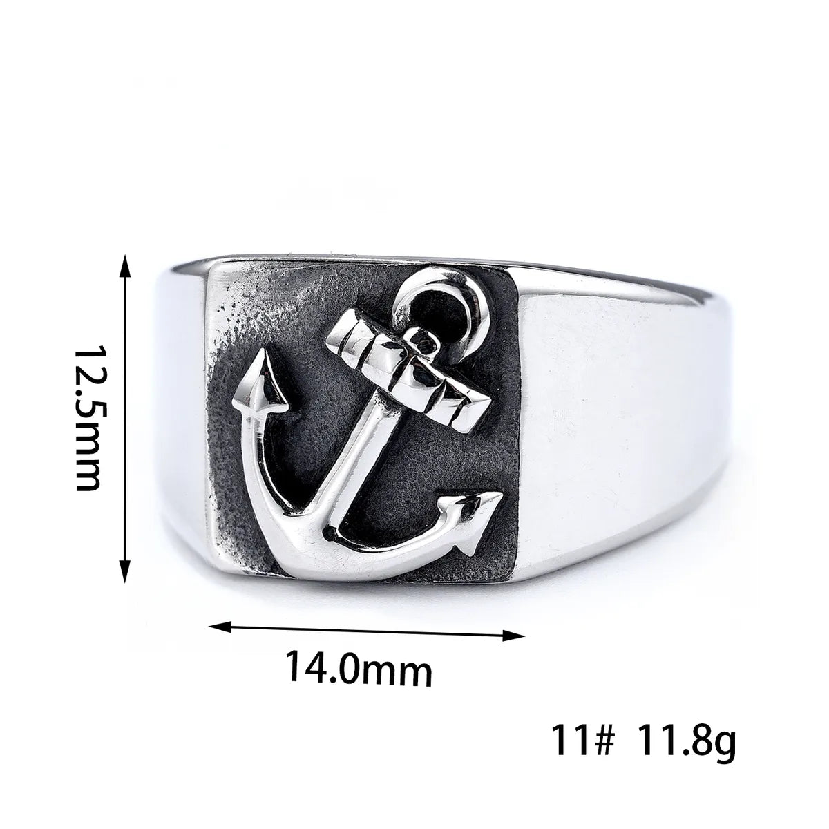 Hip-Hop Streetwear Geometric 304 Stainless Steel Carving Men'S Rings