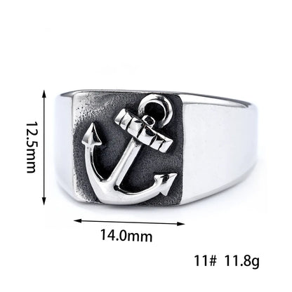 Hip-Hop Streetwear Geometric 304 Stainless Steel Carving Men'S Rings