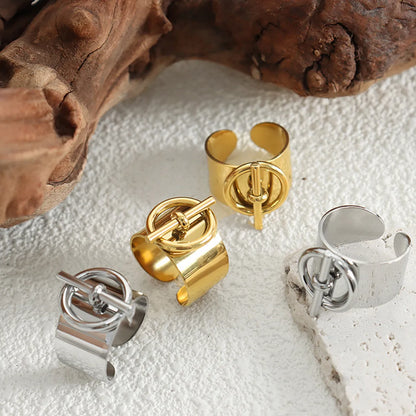 Hip-hop Streetwear Geometric Titanium Steel Plating Rings