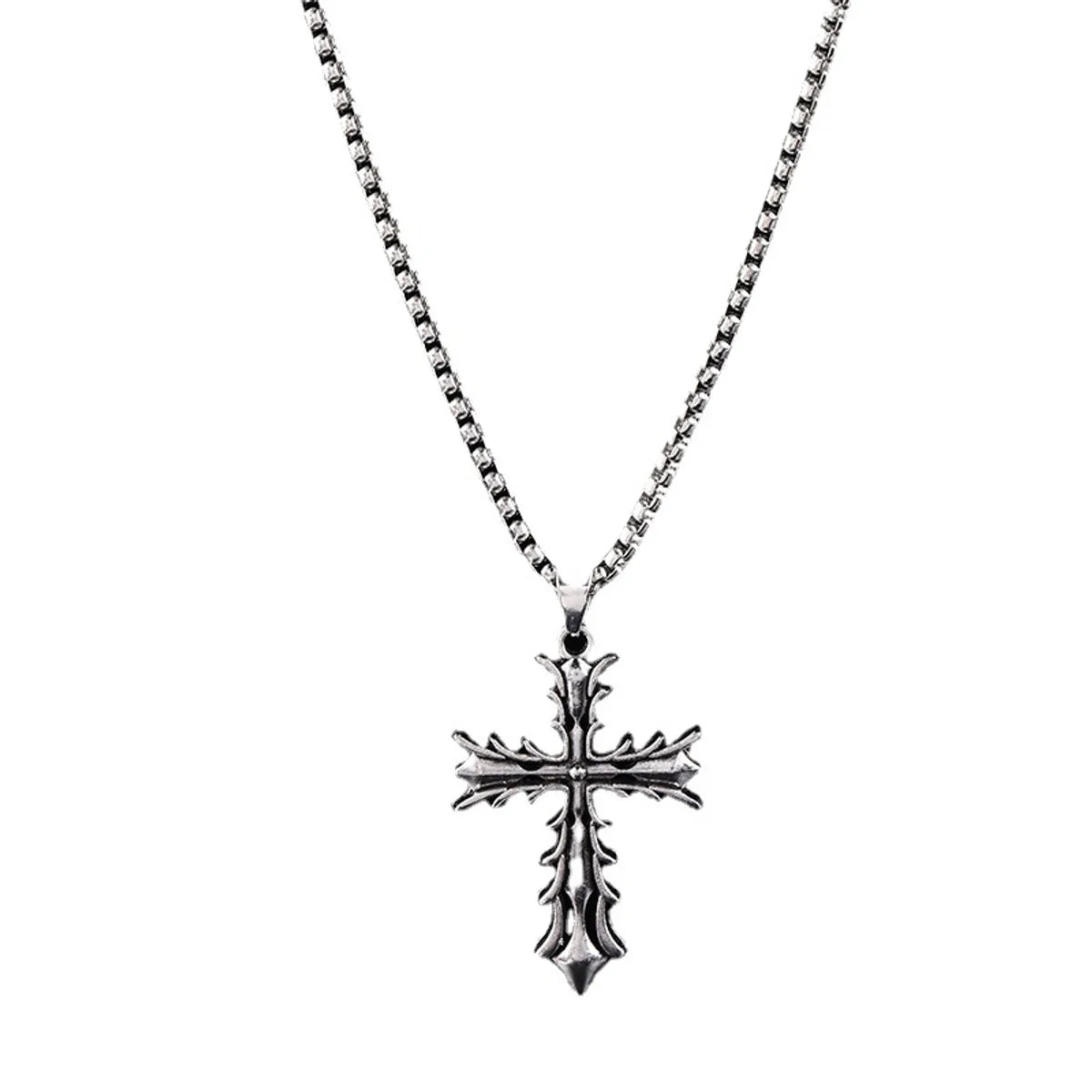 Hip-Hop Streetwear Scissors Cross Alloy Enamel Men'S Pendant Necklace