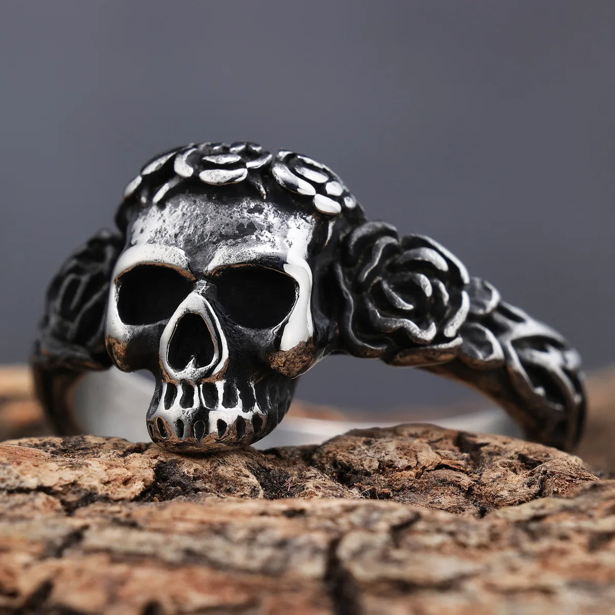 Hip-Hop Streetwear Skull 304 Stainless Steel Men'S Rings