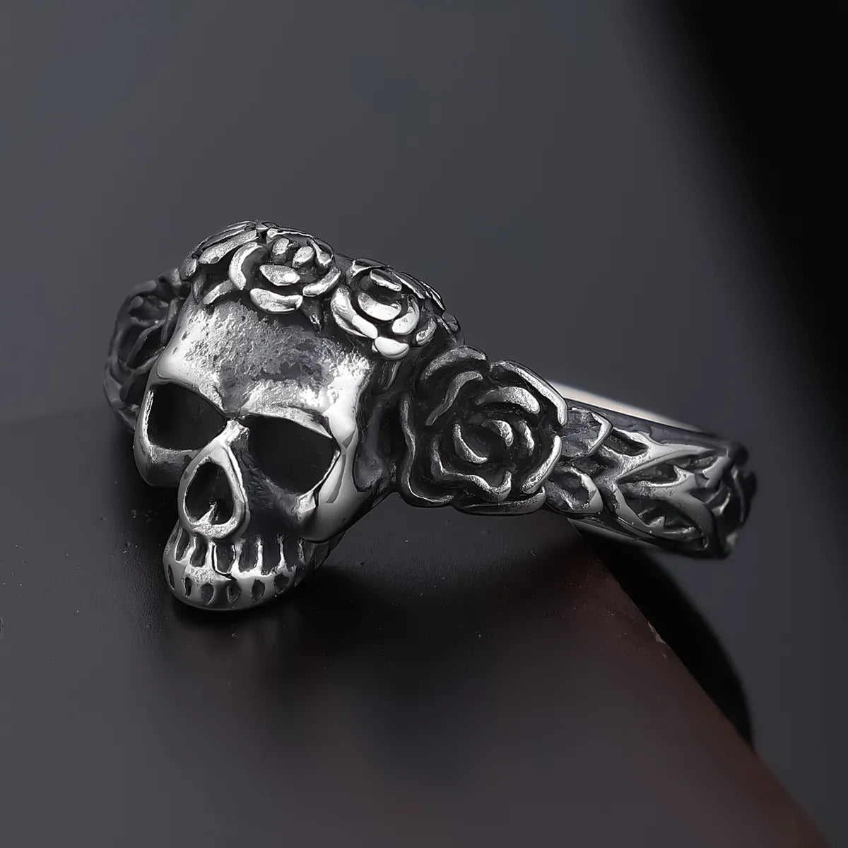 Hip-Hop Streetwear Skull 304 Stainless Steel Men'S Rings