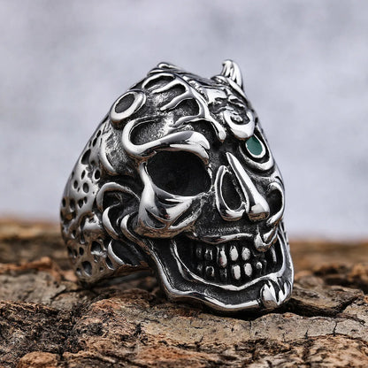 Hip-Hop Streetwear Skull 304 Stainless Steel Men'S Rings