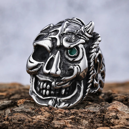 Hip-Hop Streetwear Skull 304 Stainless Steel Men'S Rings