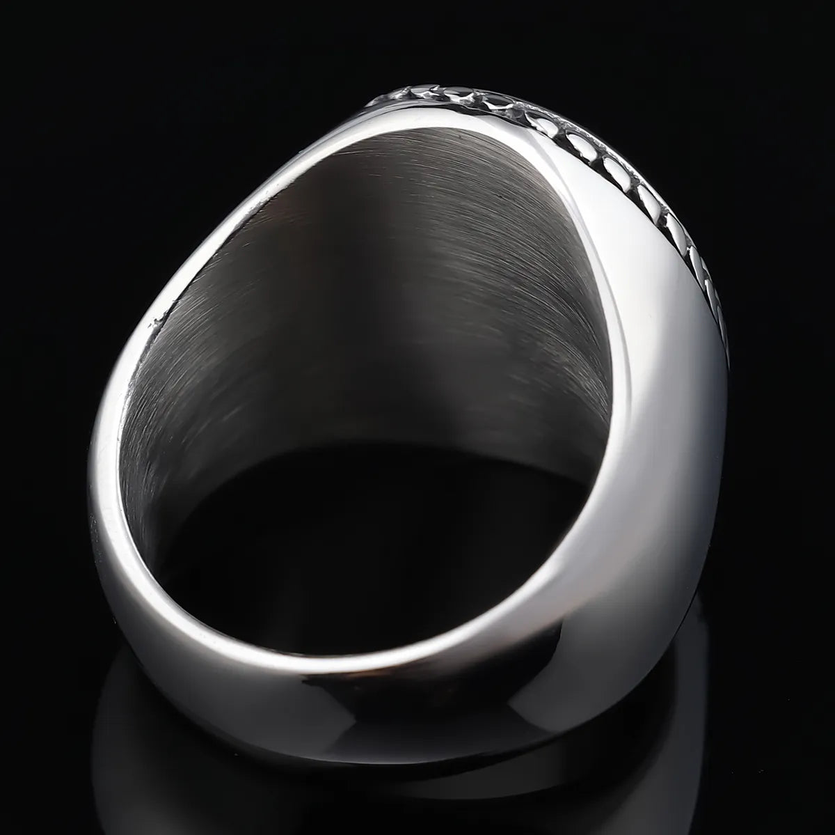 Hip-Hop Streetwear Skull 304 Stainless Steel Titanium Steel Men'S Rings