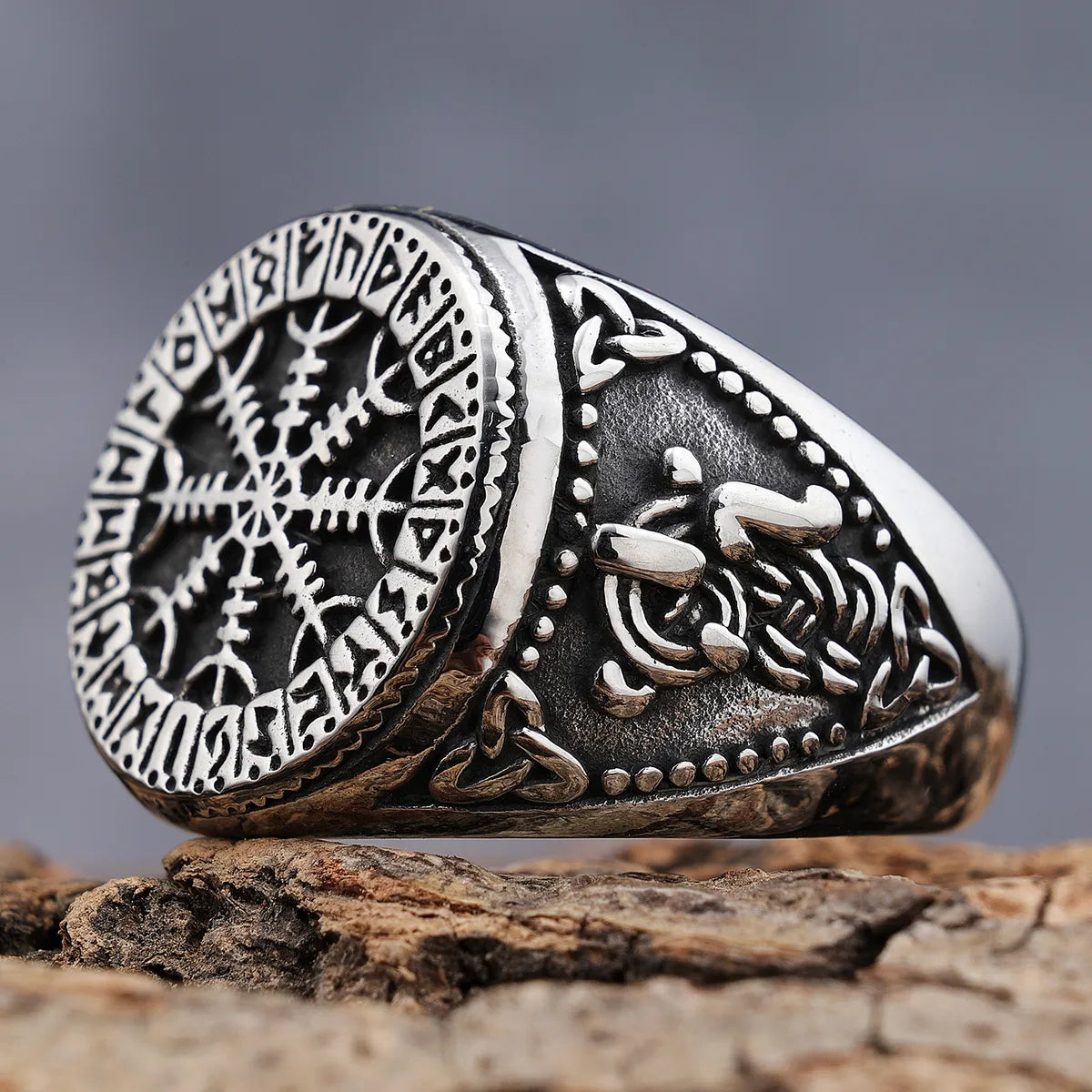 Hip-Hop Streetwear Snowflake 304 Stainless Steel Men'S Rings