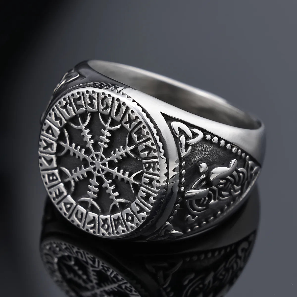 Hip-Hop Streetwear Snowflake 304 Stainless Steel Men'S Rings