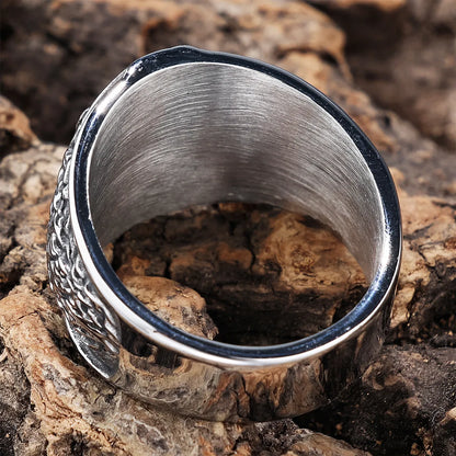 Hip-Hop Streetwear Solid Color 304 Stainless Steel Carving Men'S Rings