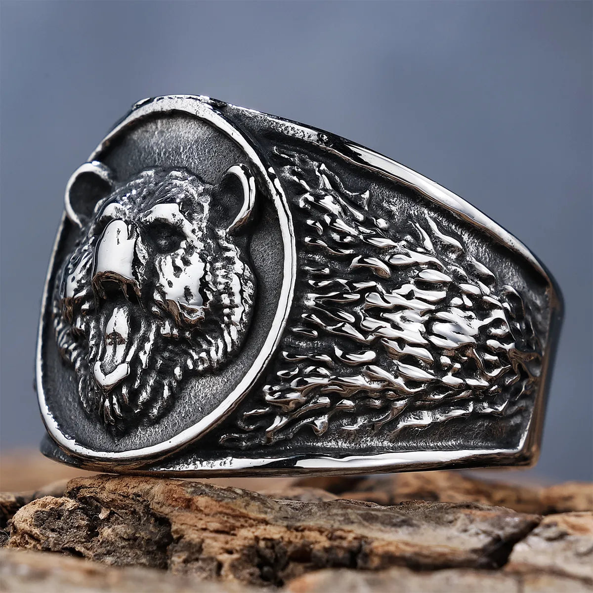 Hip-Hop Streetwear Solid Color 304 Stainless Steel Carving Men'S Rings