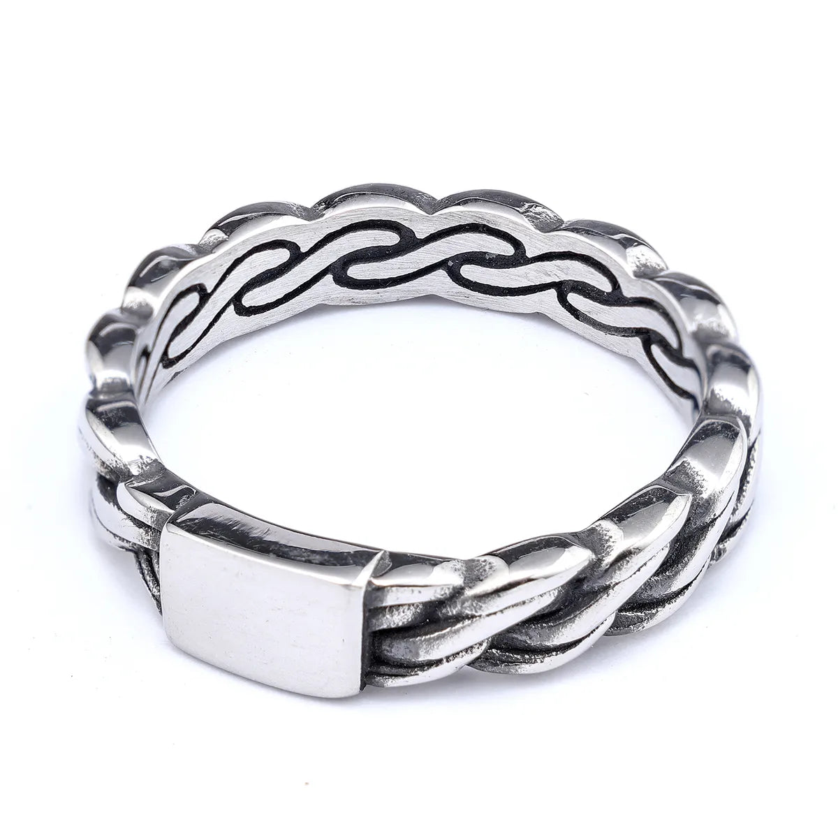 Hip-Hop Streetwear Solid Color 304 Stainless Steel Men'S Rings