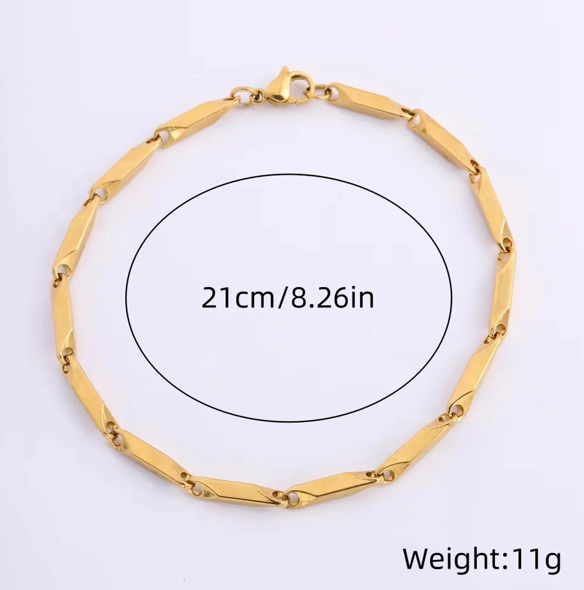 Hip-Hop Streetwear Solid Color Titanium Steel 18K Gold Plated Unisex Bracelets