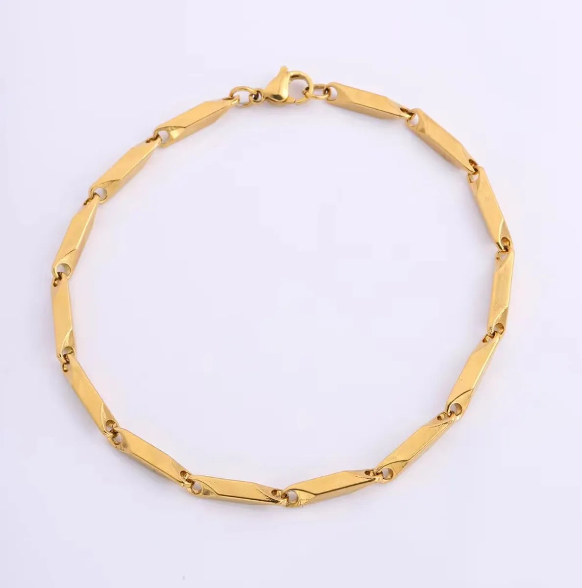 Hip-Hop Streetwear Solid Color Titanium Steel 18K Gold Plated Unisex Bracelets