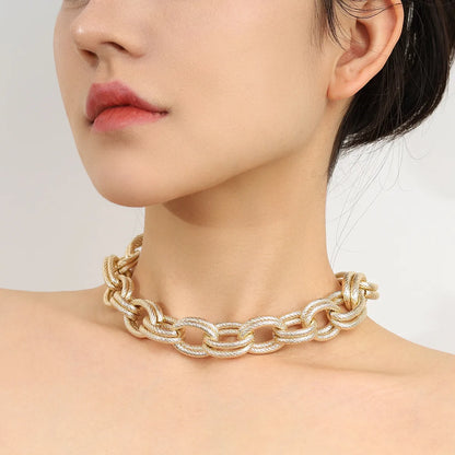 Hip-Hop U Shape Gold Plated Alloy Aluminum Wholesale Necklace