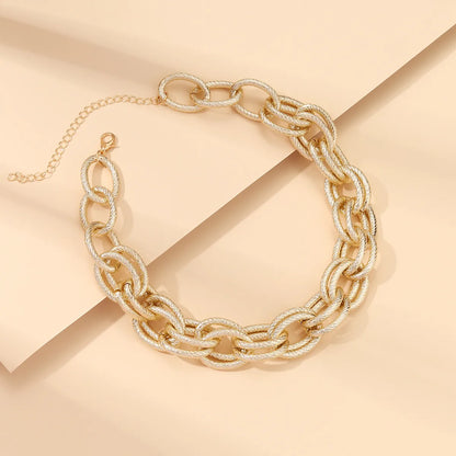 Hip-Hop U Shape Gold Plated Alloy Aluminum Wholesale Necklace