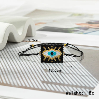 Hip-Hop Vintage Style Devil's Eye Glass Rope Knitting Unisex Drawstring Bracelets