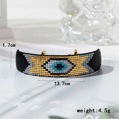 Hip-Hop Vintage Style Devil's Eye Glass Rope Knitting Unisex Drawstring Bracelets