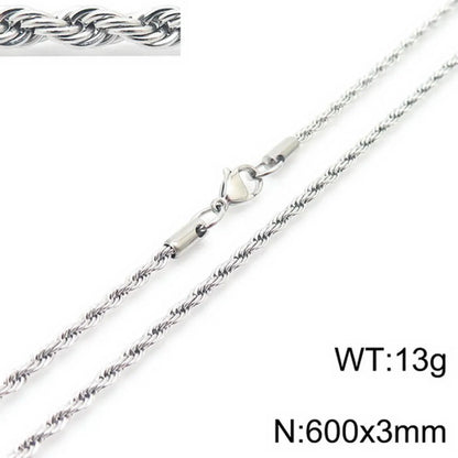 Hip-Hop Waves Stainless Steel Plating Men'S Necklace