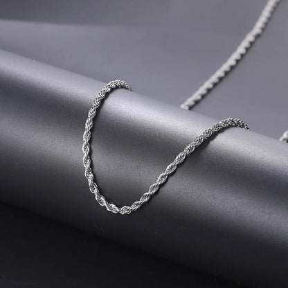 Hip-Hop Waves Stainless Steel Plating Men'S Necklace