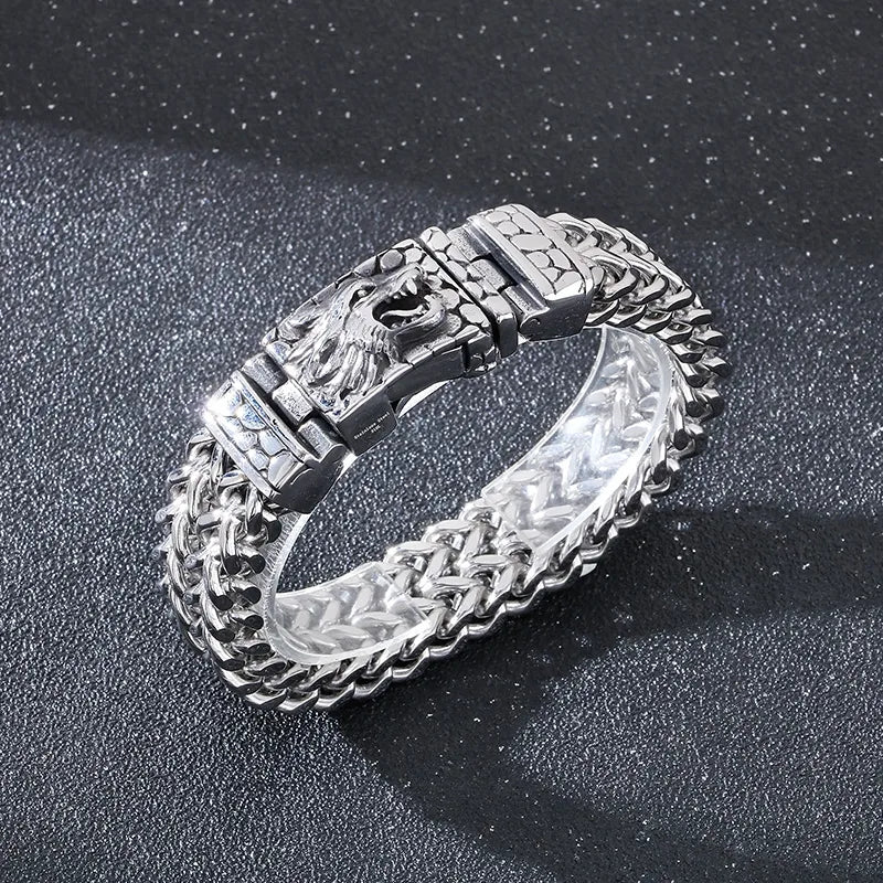 Hip-Hop Wolf 304 Stainless Steel Men'S Bracelets