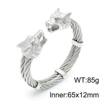 Hip-Hop Wolf Stainless Steel Plating Bangle 1 Piece