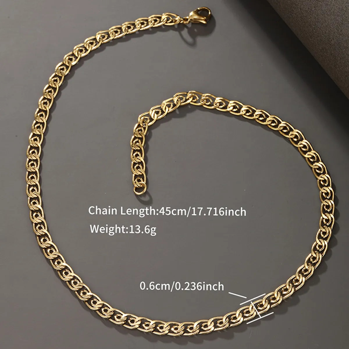 304 Stainless Steel 18K Gold Plated Hip-Hop XUPING Plating Geometric Necklace