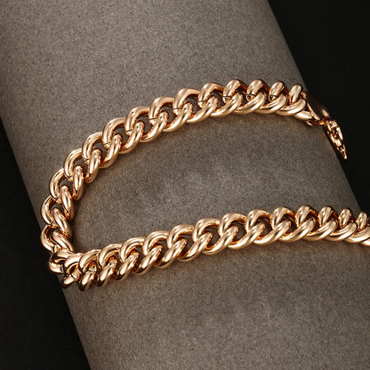 Hip-Hop Xuping Solid Color Copper Alloy Plating 18k Gold Plated Men'S Bracelets Necklace