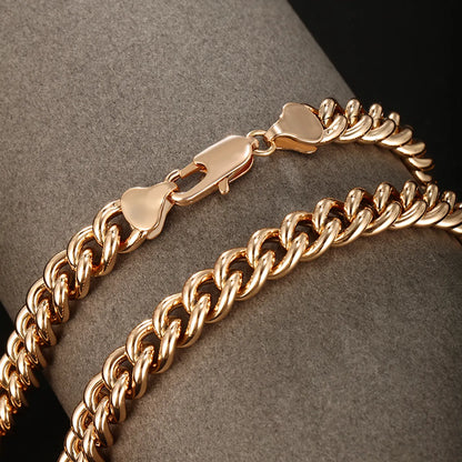 Hip-Hop Xuping Solid Color Copper Alloy Plating 18k Gold Plated Men'S Bracelets Necklace