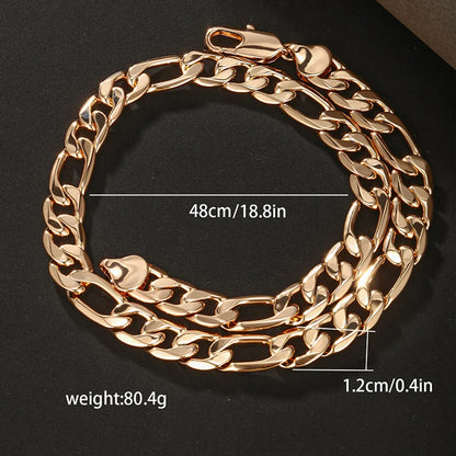 Hip-Hop Xuping Solid Color Copper Alloy Plating 18k Gold Plated Men'S Necklace