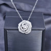 Hollow Rose Flower Necklace Camellia Earrings Micro Inlaid Open Ring Bracelet Female