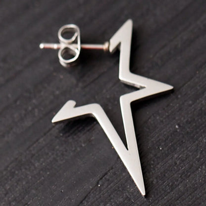 Hollow Star Titanium Steel Hypoallergenic Earrings