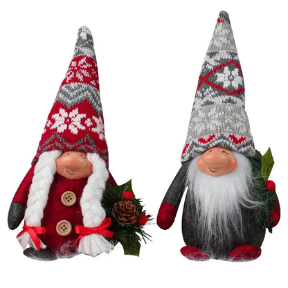 Fashion Snowflake Knitted Hat Big Creative Standing Santa Claus Showcase Doll Decoration