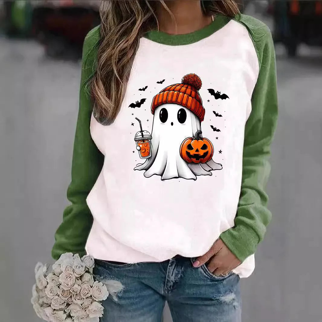 Hoodies & Sweatshirts Long Sleeve Printing Streetwear Pumpkin Ghost