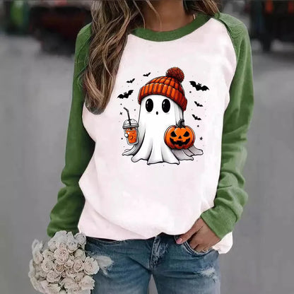 Hoodies & Sweatshirts Long Sleeve Printing Streetwear Pumpkin Ghost