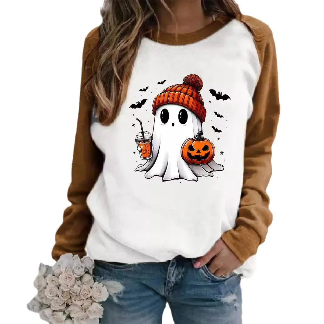 Hoodies & Sweatshirts Long Sleeve Printing Streetwear Pumpkin Ghost