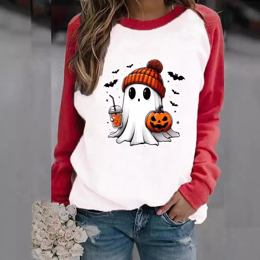 Hoodies & Sweatshirts Long Sleeve Printing Streetwear Pumpkin Ghost