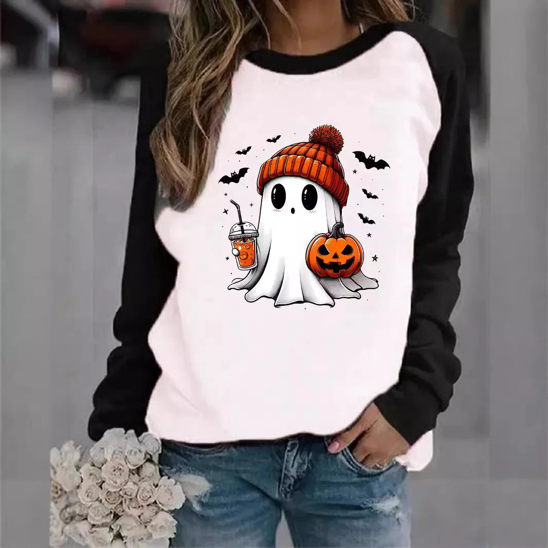 Hoodies & Sweatshirts Long Sleeve Printing Streetwear Pumpkin Ghost